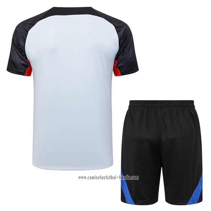 Chandal del Barcelona 2023 2024 Manga Corta Gris - Pantalon Corto